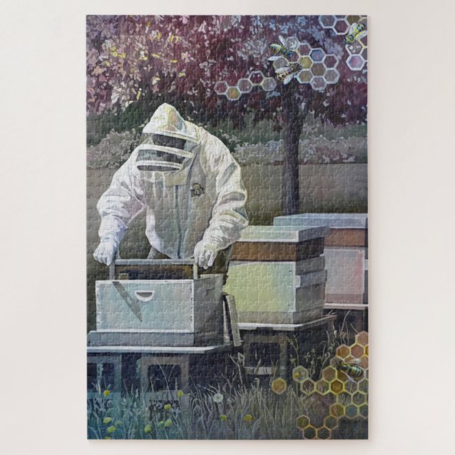 Bienenstöcke Bienenstock Wasserfarben Kunst (Vertikal)