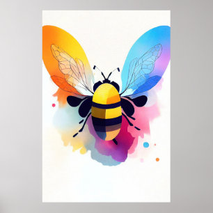Bienenstöcke in der Natur Tierfarben Malerei Poster