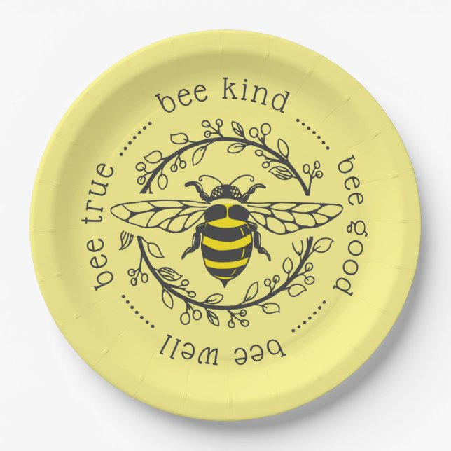 Bienenstöcke Pappteller (Vorderseite)