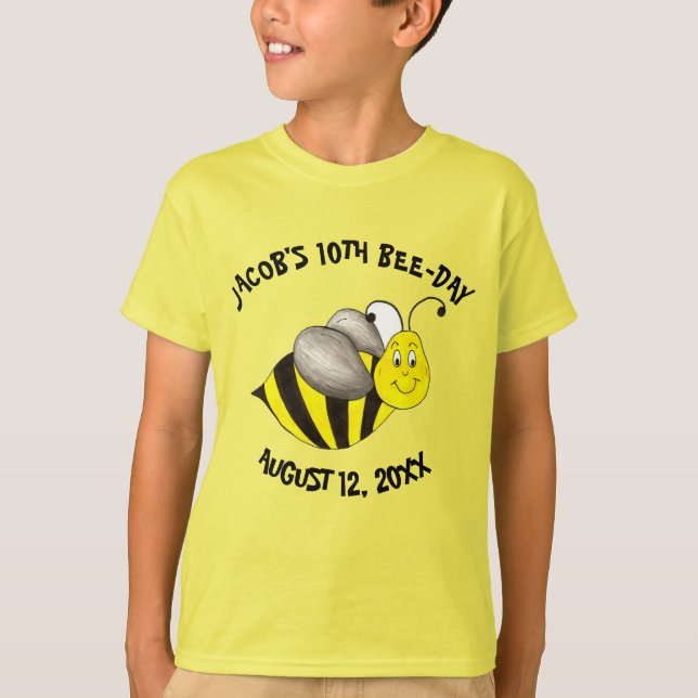 Bienenstockfest Personalisiert Geburtstagsparty T-Shirt (Vorderseite)