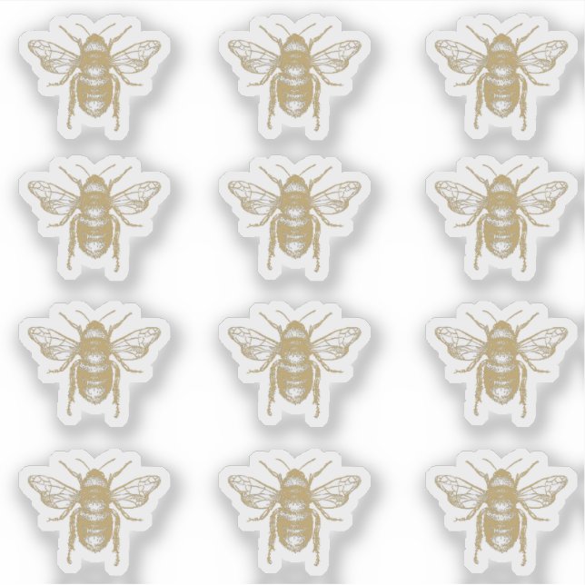 Bienenstöpferaufkleber aus dunklem Gold Aufkleber (Vorderseite)