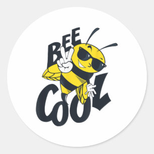 Bienenstöpsel Cooles Design Akkorde Umweltschutz Runder Aufkleber
