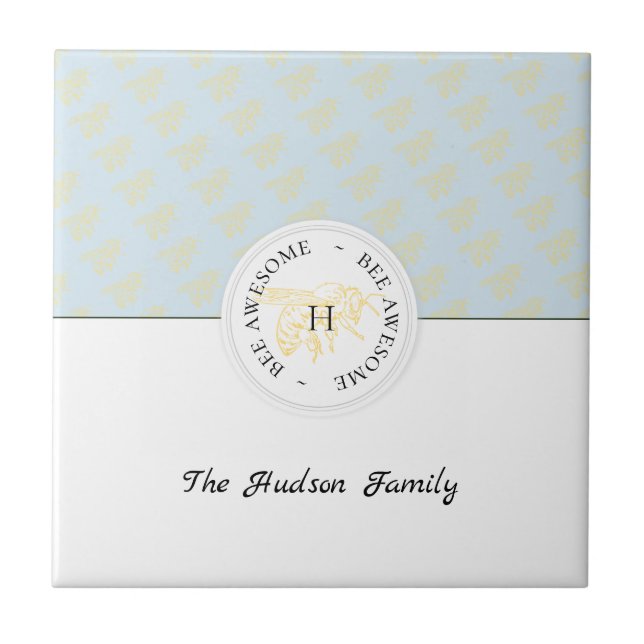 Bienenstück Phantastisch Golden Bee Personalisiert Fliese (Vorderseite)
