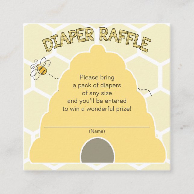 Bienenstuhl-Raffle-Ticket für Babydusche Begleitkarte (Vorderseite)