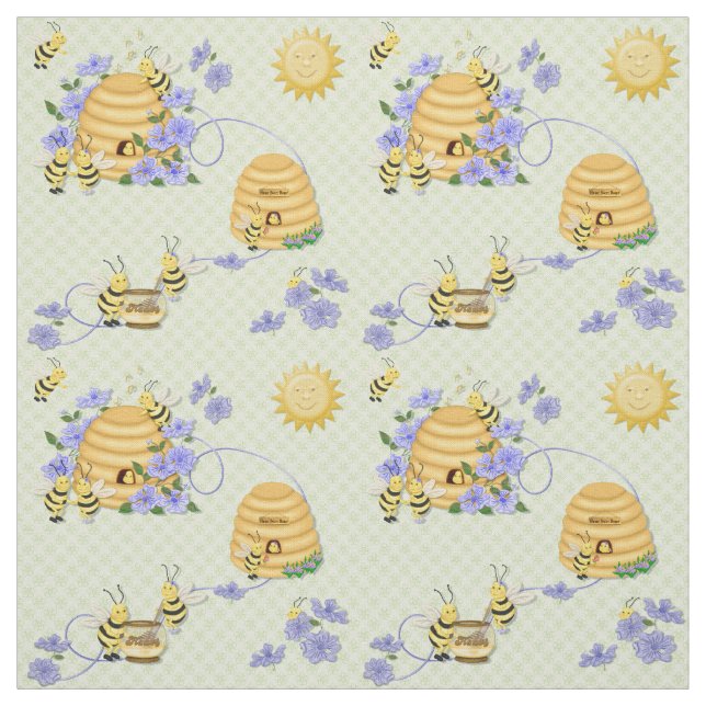 Bienentanz Blumengewebe 2 Stoff (Muster)