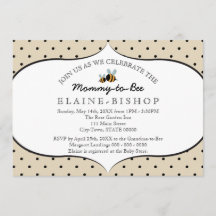 Bienenthema - Einladung zur Baby Dusche - Mami to 