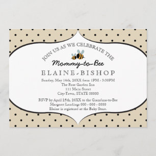 Bienenthema - Einladung zur Baby Dusche - Mami to 