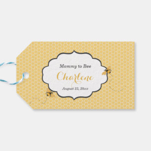 Bienenthema Honeycomb Gold & Gray Geschenkanhänger