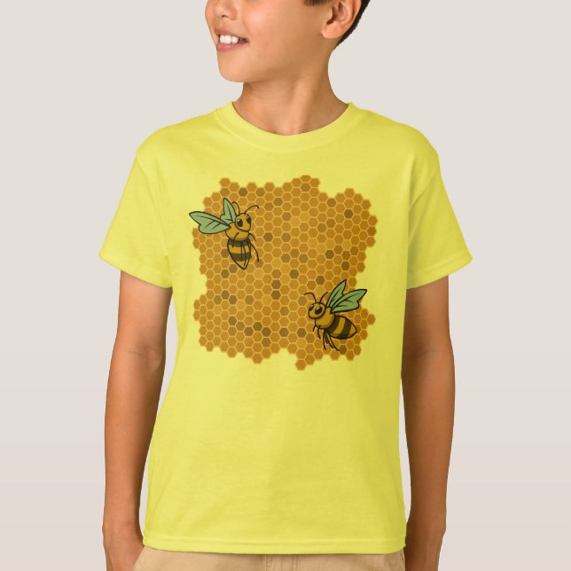 Bienenwaben-Hummel-Bienen T-Shirt (Vorderseite)