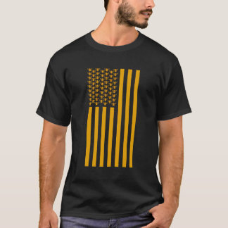 Bienenwabenkraub Amerikanische Flagge Beekeeping P T-Shirt