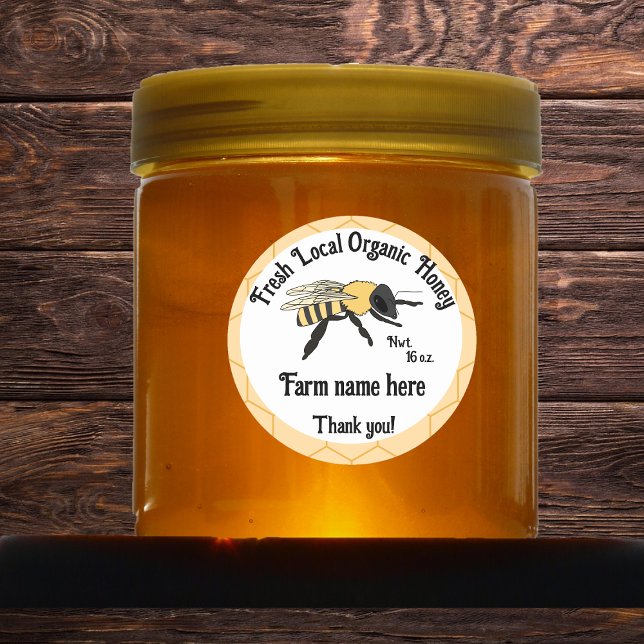 Bienenwabenkraub Bienenkiefer Bio Honig Runder Aufkleber (Von Creator hochgeladen)