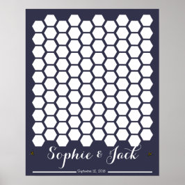 Bienenwabenunterschrift Hochzeitstorbuch Poster