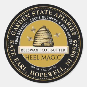 Bienenwachs-Heel-Butter mit Vintagem Skep und Bien Runder Aufkleber