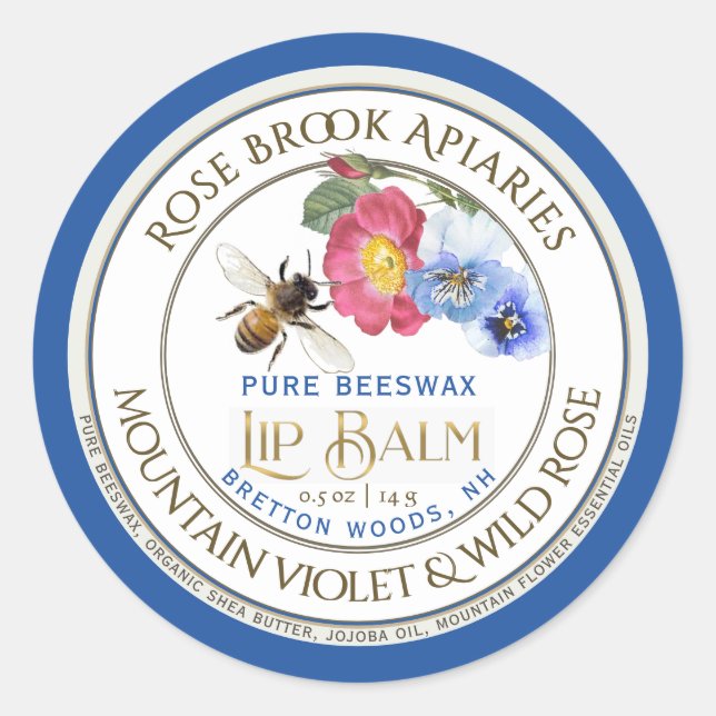 Bienenwachs Lip Balm Lip Glanz Metallisches Gold m Runder Aufkleber (Vorderseite)