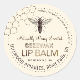 Bienenwachs-Lippen-Bärenklemme Runder Aufkleber