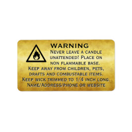 Bienenwachskandale Gold-Blatt-Warnschild Adressaufkleber