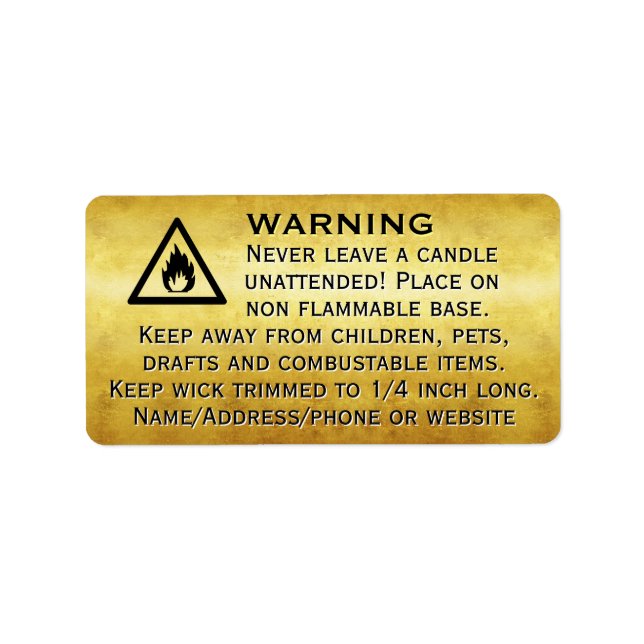 Bienenwachskandale Gold-Blatt-Warnschild Adressaufkleber (Vorne)