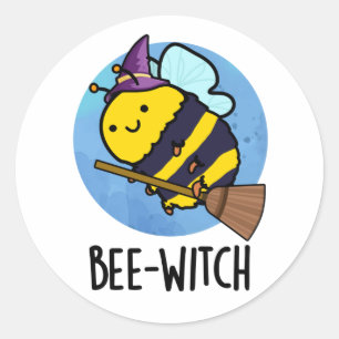 Bienenwitch-Funny Bee Pun Runder Aufkleber