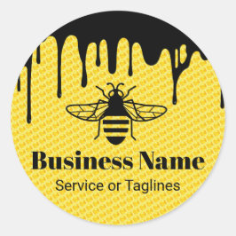 Bienenzucht Fresh Honey Apiary Black Tropfens Runder Aufkleber