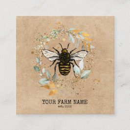 Bienenzucht Honigbienen Honeycomb Bu Quadratische Visitenkarte