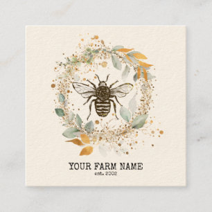 Bienenzucht Honigbienen Honeycomb Bu Quadratische Visitenkarte