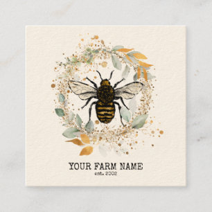 Bienenzucht Honigbienen Honeycomb Bu Quadratische Visitenkarte