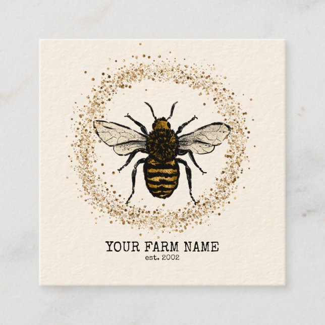 Bienenzucht Honigbienen Honeycomb Bu Quadratische Visitenkarte (Vorderseite)