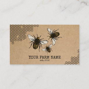 Bienenzucht Honigbienen Honeycomb Bu Visitenkarte
