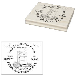 Bienenzucht mit Bienenstock Gummistempel