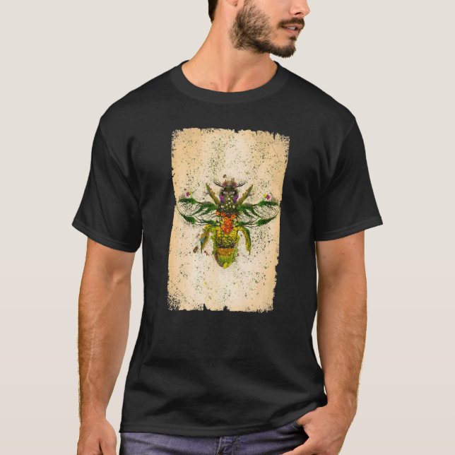Bienenzucht-Pflanze T-Shirt (Vorderseite)