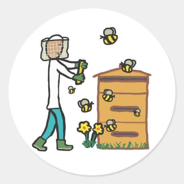 Bienenzucht Runder Aufkleber (Vorderseite)