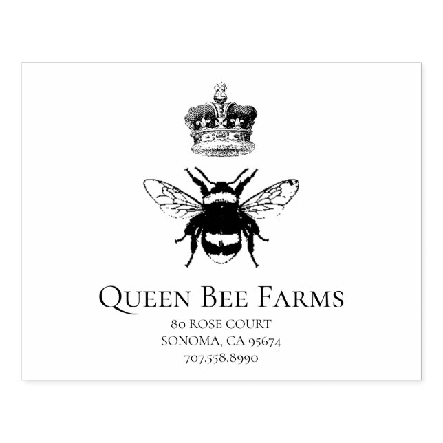 Bienenzucht und Kronenzuchtbetrieb oder -zuchtbetr Gummistempel (Prägung)
