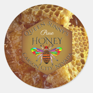 Bienenzüchter Apiary Honey Jar Classic Round Stic Runder Aufkleber