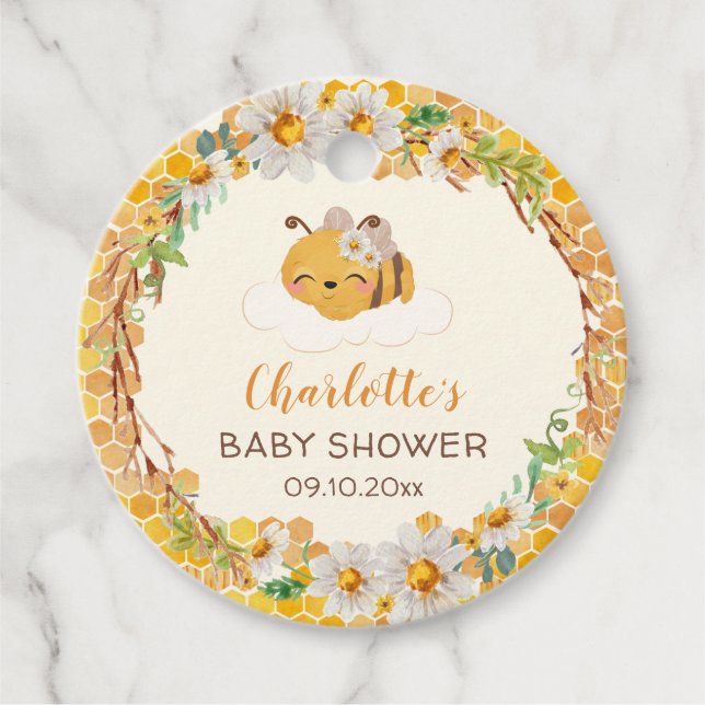 Bienenzüschdusche Floral Honeycomb Geschenkanhänger (Vorderseite)