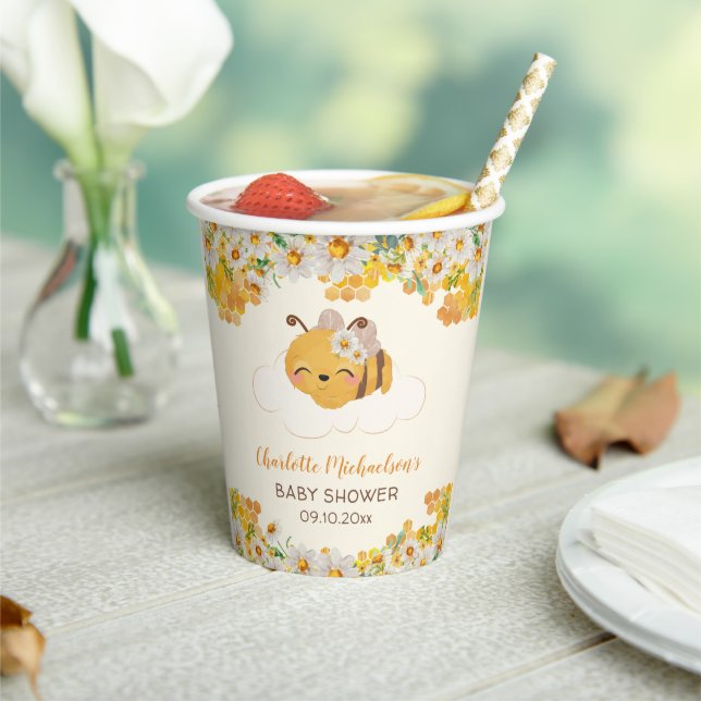 Bienenzüschdusche Floral Honeycomb Pappbecher (In Situ)