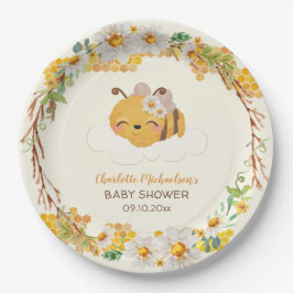Bienenzüschdusche Floral Honeycomb Pappteller