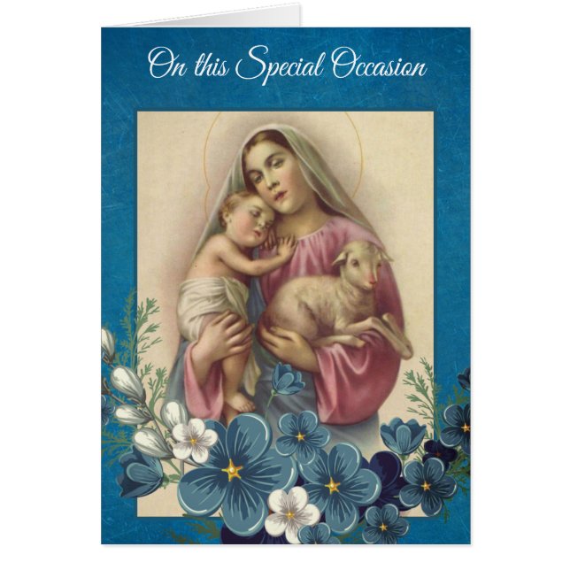 Bienheureuse Vierge Marie Bébé Jésus Fleurs d'agne (Devant)