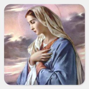 Bienheureuse Vierge Marie - Sticker Carré Mère de