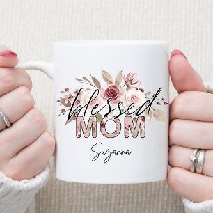 Bienheureux maman Floral Fête des Mères Café Mug