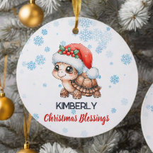 Bienheureux Noël mignonne ornement de tortue