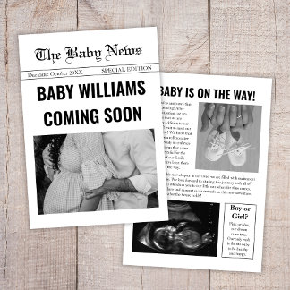 Bientôt Baby Newspaper Pregnancy Faire-part