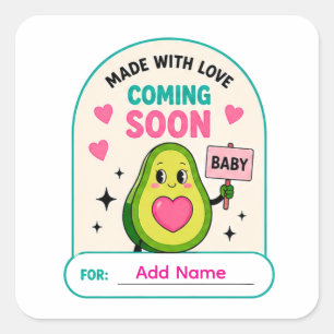 🥑 Bientôt Proche Autocollant de Nom de Baby Showe