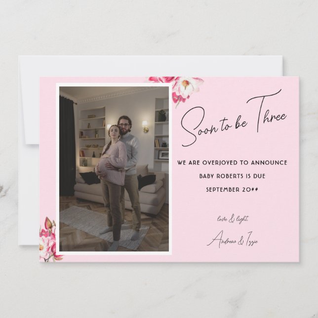 Bientôt trois Faire-part de grossesse photo (Devant)