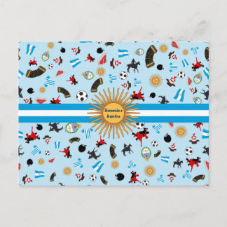 Bienvenido a Argentinien - berühmte Gegenstände Ar Postkarte
