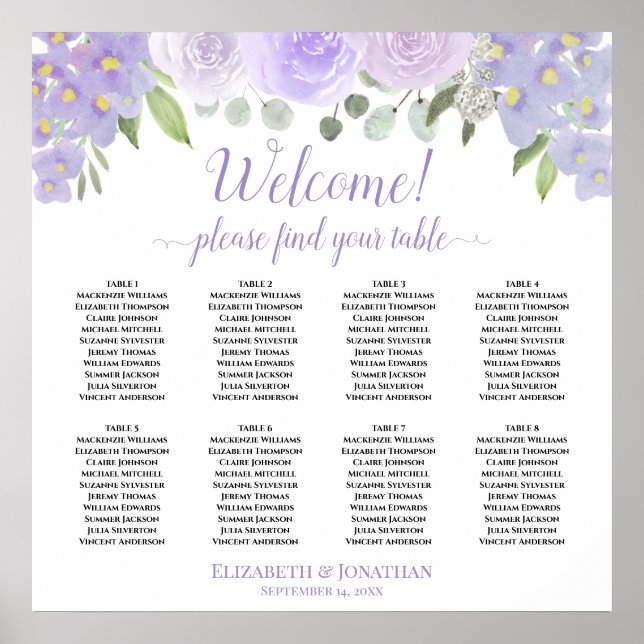 Bienvenue ! 8 Tableau Lavande Roses Boho Seigneurs (Devant)