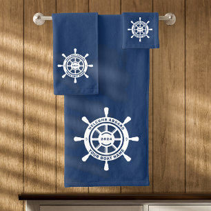 Bienvenue à bord Nom de bateau personnalisé Navy B