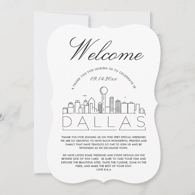 Bienvenue à Dallas | Invitation Détails Invités (Devant)