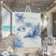Bienvenue à la Baby Shower Côtière Océan Bleu Coqu