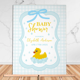 Bienvenue à la baby shower Gingham garçons aux gou