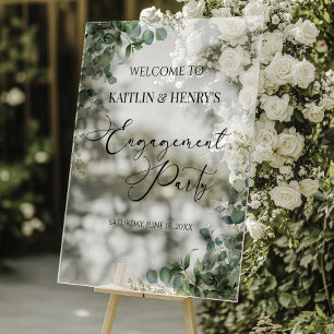 Bienvenue à la fête de fiançailles au eucalyptus v